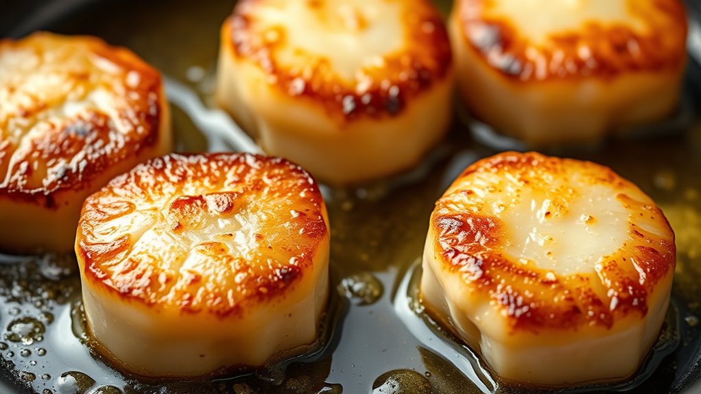 quick brown butter seared scallops