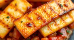 saut ed halloumi with relish