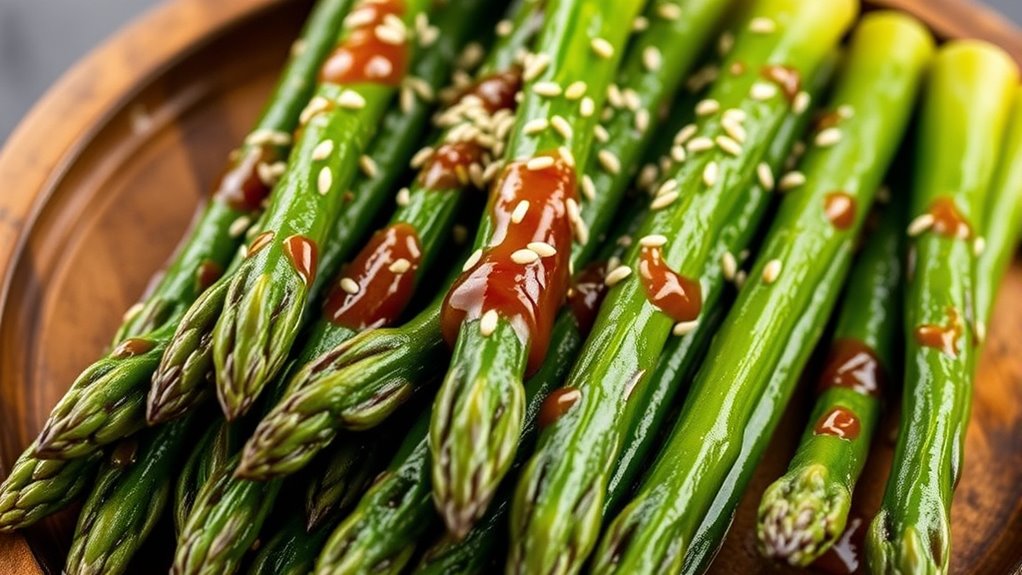 savory miso butter asparagus