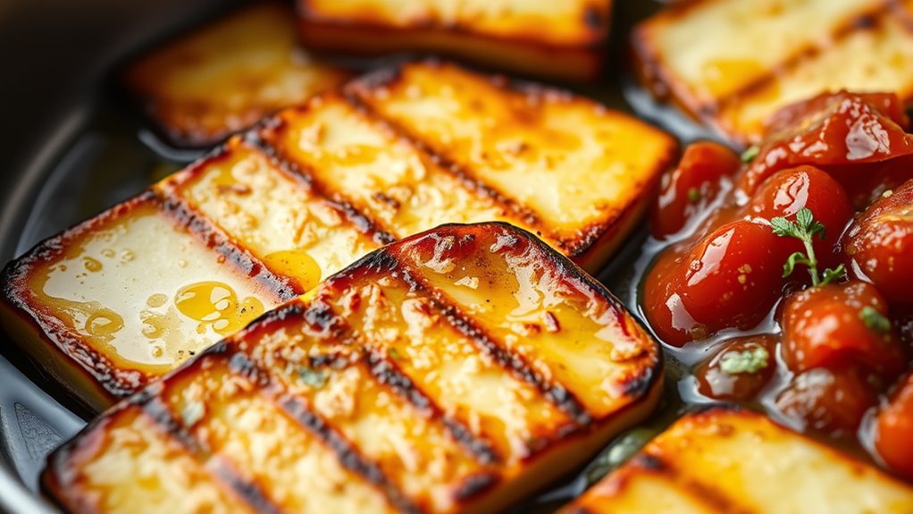 sear halloumi until golden