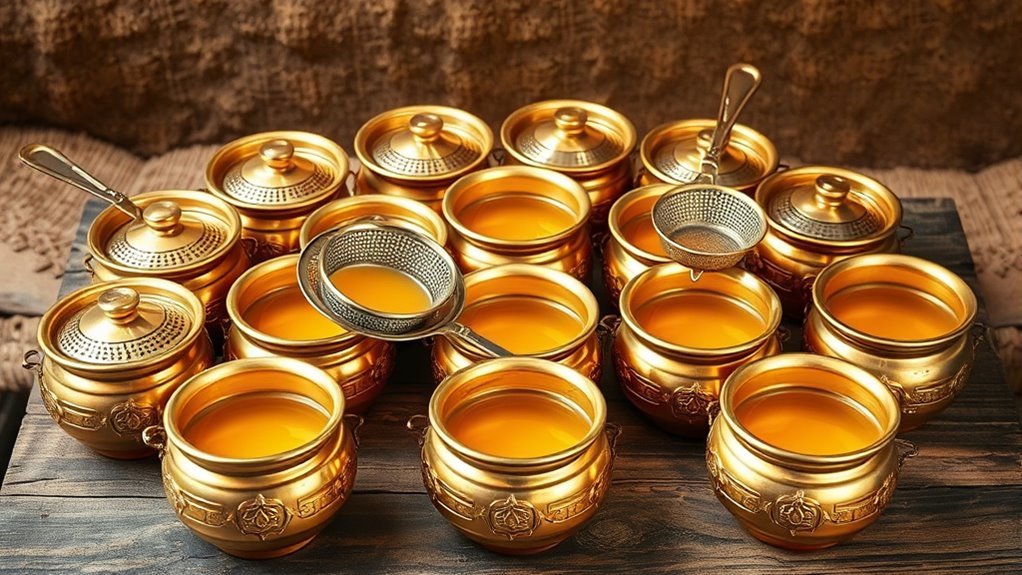 top ghee pots with strainers