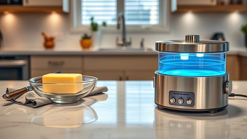 ultrasound softens butter efficiently