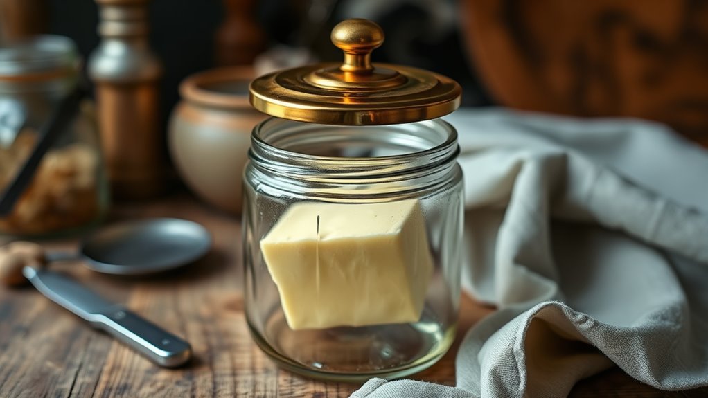 warm softened butter carefully