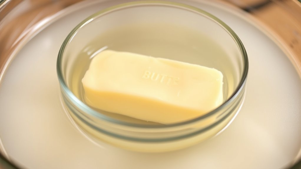 warm water bath softens butter