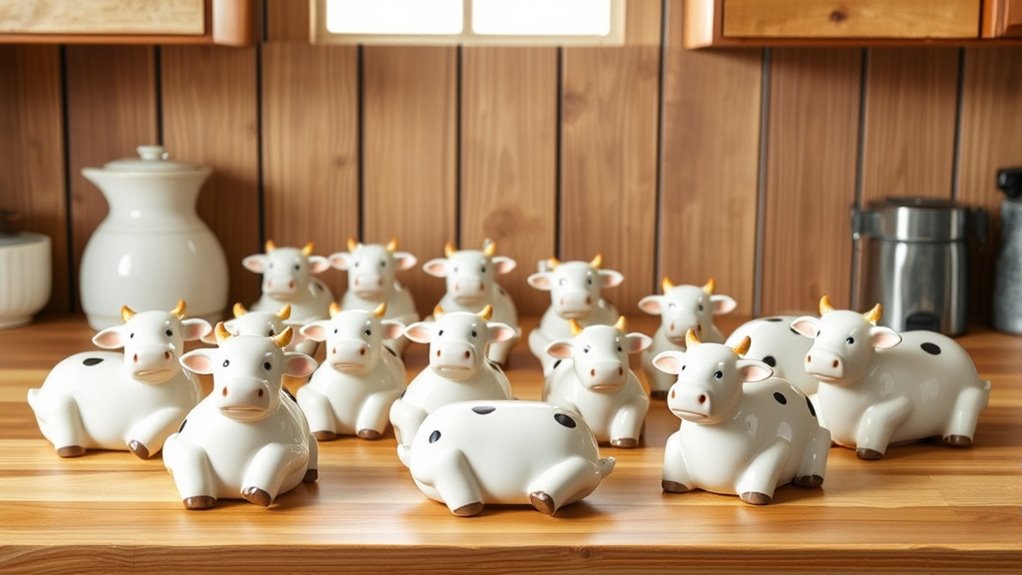 whimsical cow shaped butter dishes