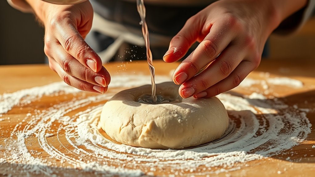 gradually add water carefully