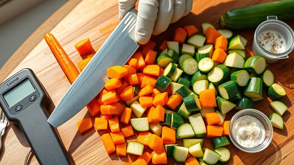 uniform cutting for even cooking