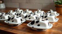 cow print ceramic butter dishes