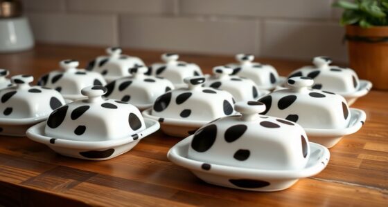 cow print ceramic butter dishes