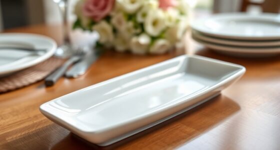 elegant elongated porcelain trays