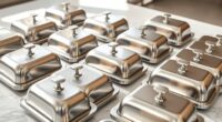 elegant hinged stainless butter dishes