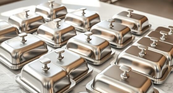 elegant hinged stainless butter dishes