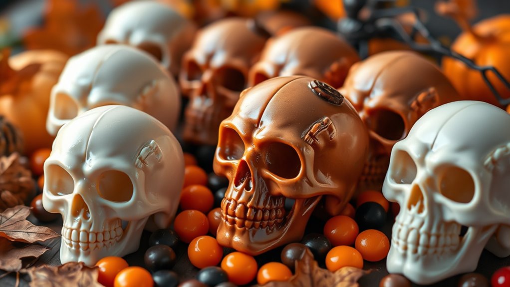 halloween skull shaped candy molds
