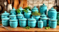 top turquoise butter crocks