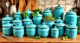 top turquoise butter crocks