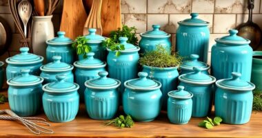 top turquoise butter crocks