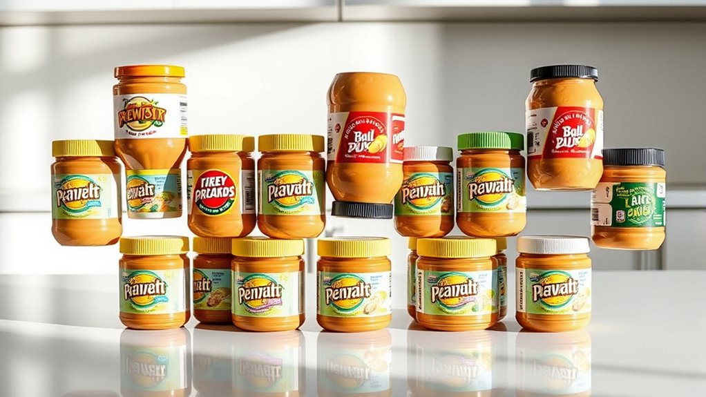 top upside down peanut butter containers