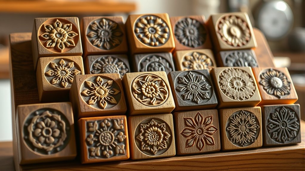 vintage wood butter stamp collection