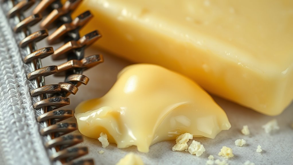 butter as zipper lubricant