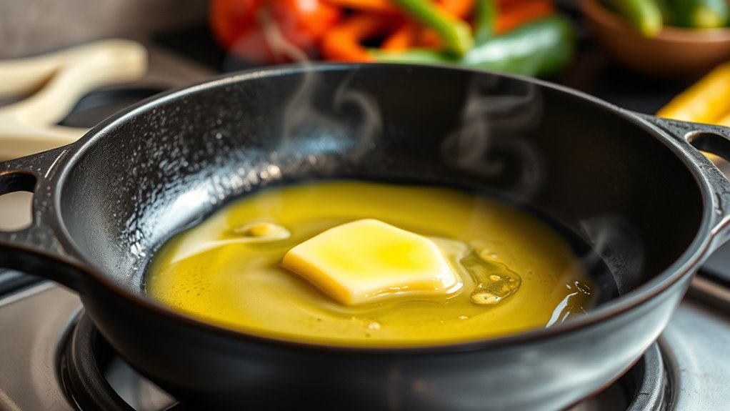 butter prevents cast iron sticking