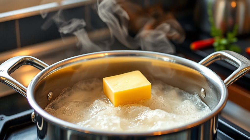 butter prevents pot overflow