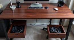 clutter free adjustable desk