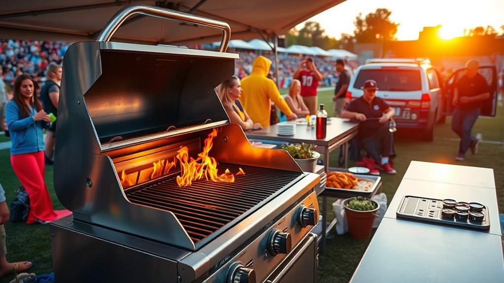 portable high performance tailgating grill