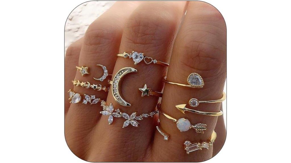 gold stackable rings women