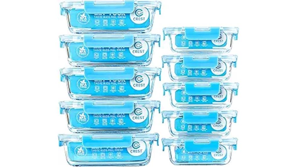 ten pack glass storage containers