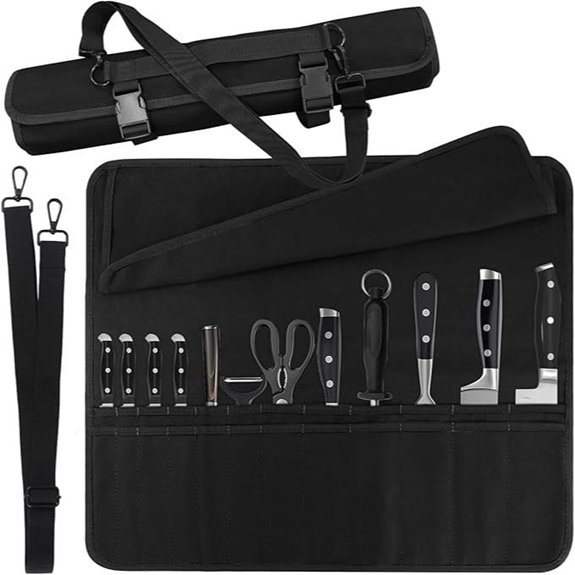 Chef Knife Roll with 24 Slots for Travel and Storage