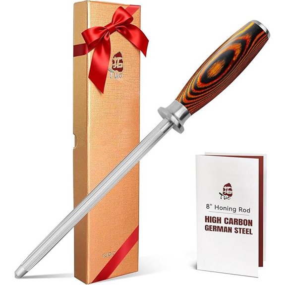 TUO 8-Inch High Carbon Steel Knife Sharpening Rod