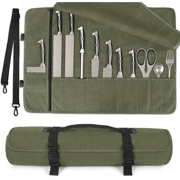 Chef Knife Roll Bag with Adjustable Strap and 11 Slots