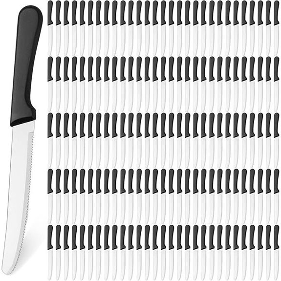 Zhehao 150 Pcs Steak Knife Set Black Stainless Steel