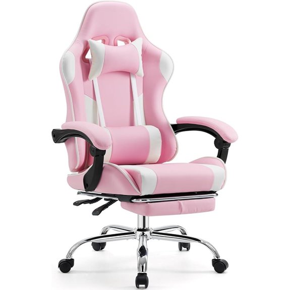 Sweetcrispy Gaming Desk Chair with Footrest and Lumbar