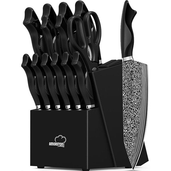 15-Piece Kitchen Knife Set with Sharpener