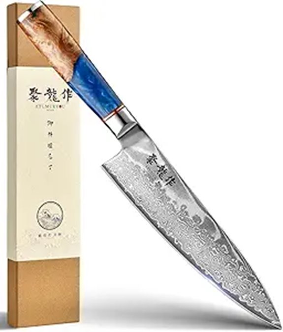 Japanese Chef Knife 8 Inch Damascus Steel Ergonomic Handle