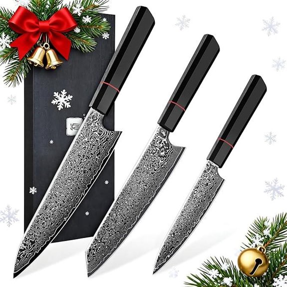 TIVOLI Damascus Knife Set 3PCS with VG10 Blades
