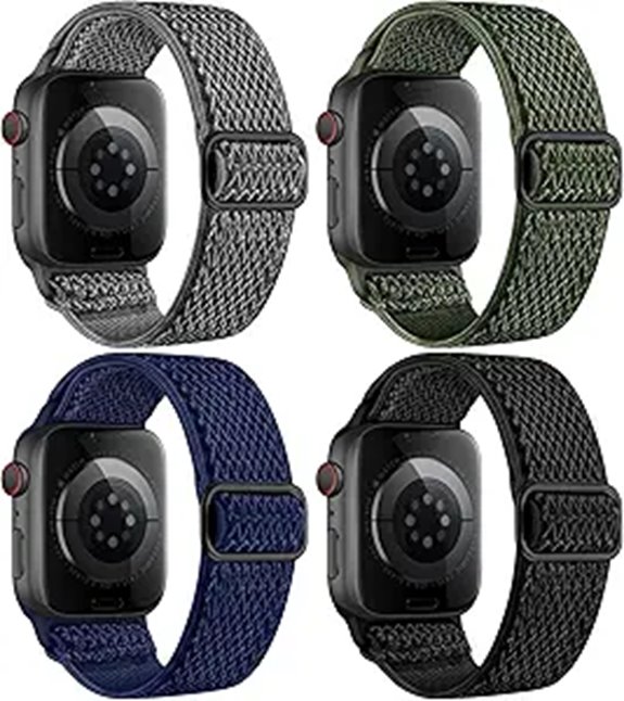 4 Pack Elastic Nylon Watch Bands for Apple Watch