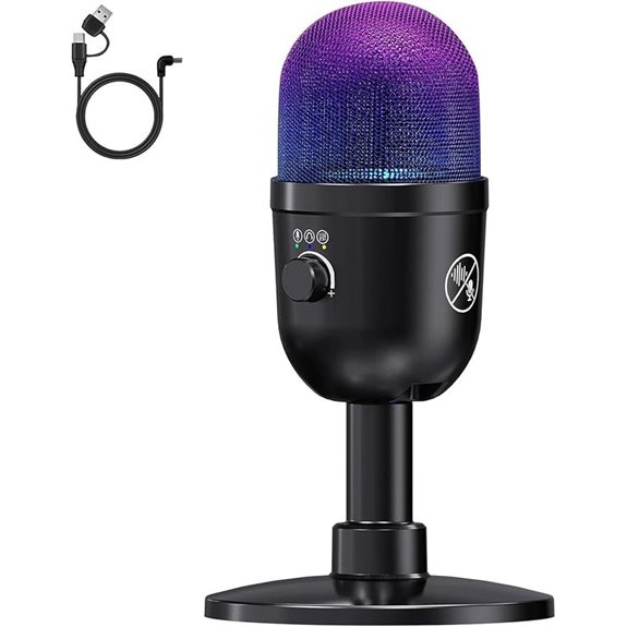 USB Microphone for PC and Gaming with RGB Lighting
