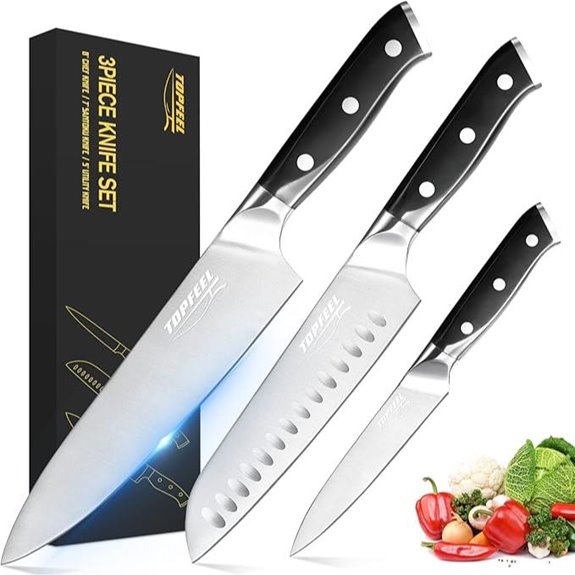 German High Carbon Steel Chef Knife Set (3 pcs)