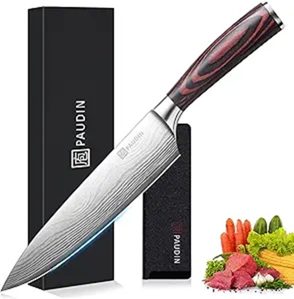 PAUDIN 8-Inch High Carbon Steel Chef Knife