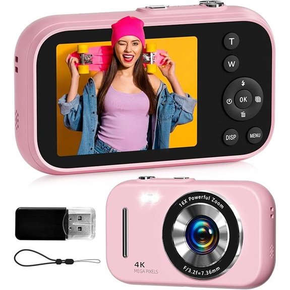 FHD 4K 48MP Compact Camera with 16X Zoom