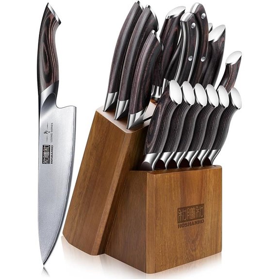 HOSHANHO 16-Piece Japanese Knife Set with Sharpener