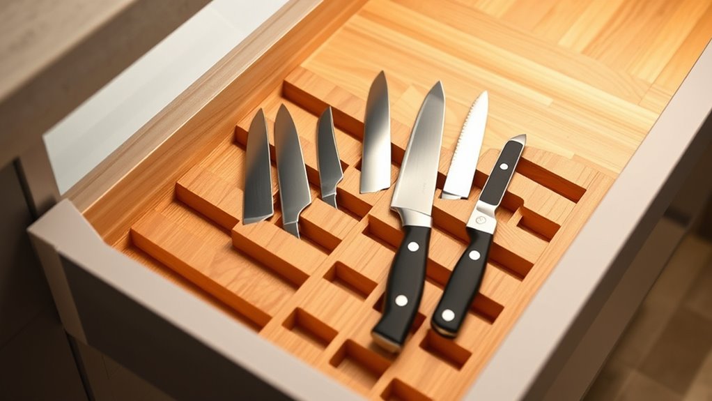 knife organizer size and safety
