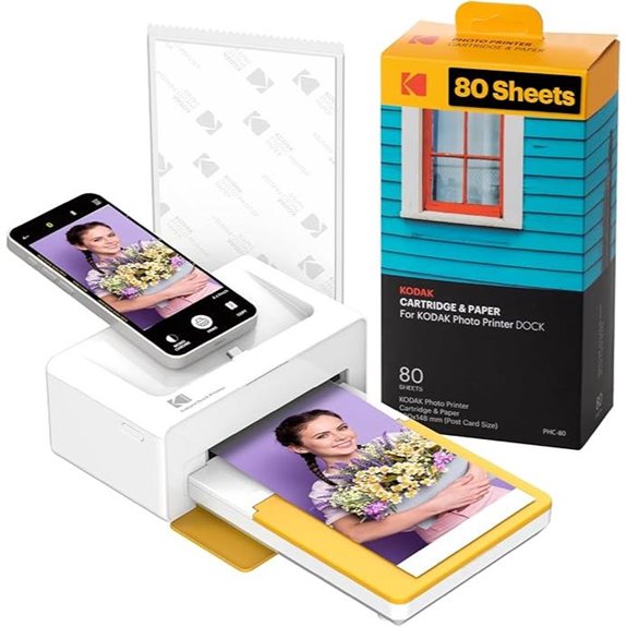 KODAK Dock Plus 4PASS Instant Photo Printer (50 Sheets)