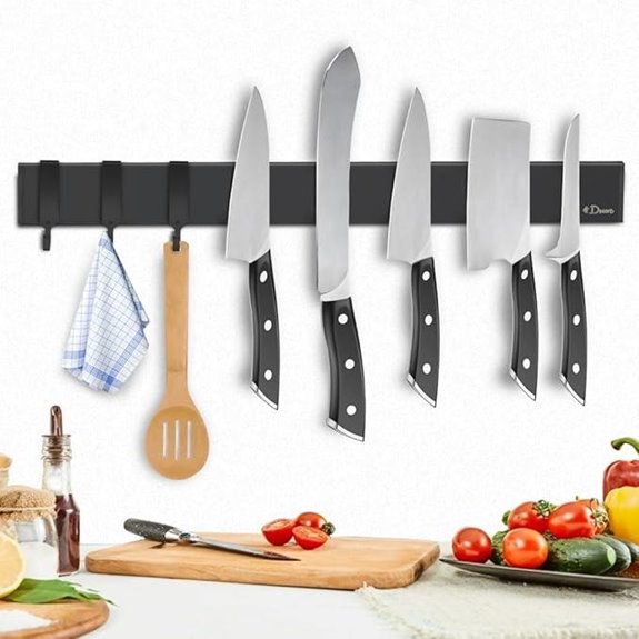 Dmore Magnetic Knife Holder with Hooks and Adhesive