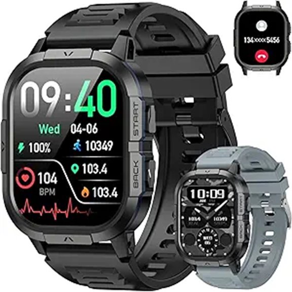 Men's Waterproof Smart Fitness Watch with Heart Rate