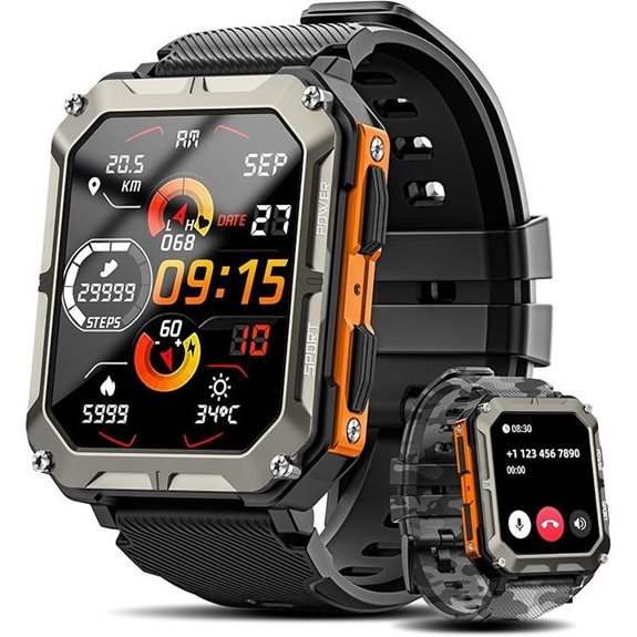 Military Smartwatch with Blood Pressure & Fitness Tracking