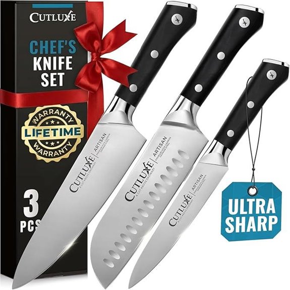 Cutluxe 3-Piece Professional Chef’s Knife Set