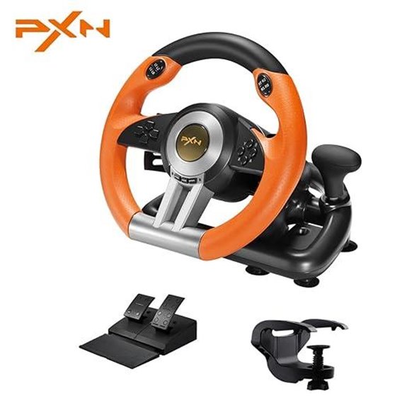 PXN V3II Racing Wheel with Pedals for PC and Consoles